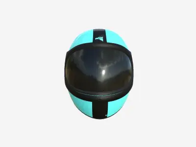 Cartoon Helmet Kart A10 Light Blue - Character Design Low-poly 3D model