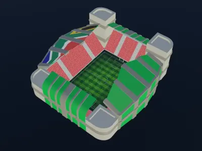 Football Stadium - South Africa Low-poly 3D model