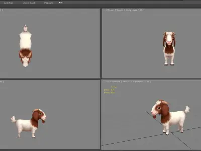 Cartoon goat - White sheep Low-poly 3D model