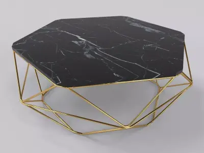 Luxury coffee table stainless gold 3D model