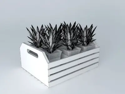Tray with plants Free 3D model