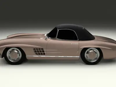 Mercedes 300SL Roadster Top Up HDRI 3D model