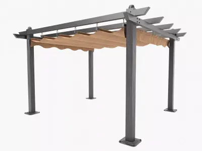 Pergola metal Low-poly 3D model