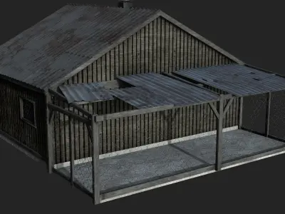Wooden Village House Free low-poly 3D model