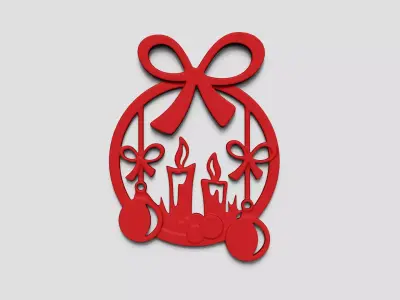 Christmas Garland Panel A04 - Door Wall Decoration 3D print model