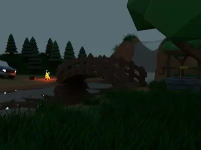 Low poly scene Free low-poly 3D model