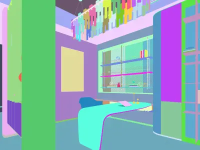 American-style modern study room 3D model