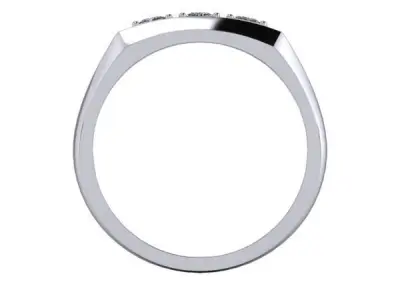 3 Three Stone princess Cut Traditional Mens Wedding band Ring 3D print model