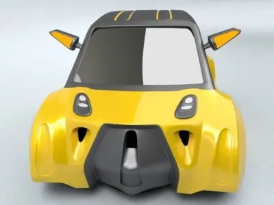 Cute futuristic concept car 3D model