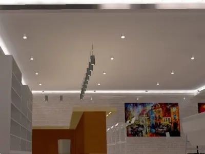 Direct and Indirect Led Lighting Design of a Bar Cafe 3D model