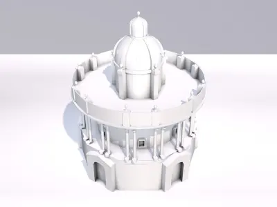 Palace building Low-poly 3D model