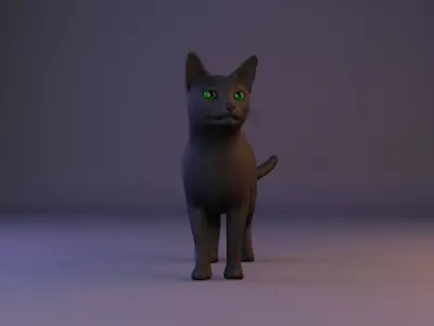 Black Cat Animated 3D model