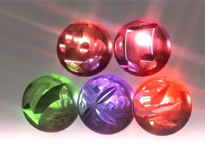 Decoration Hollow Balls Collection Low-poly 3D model