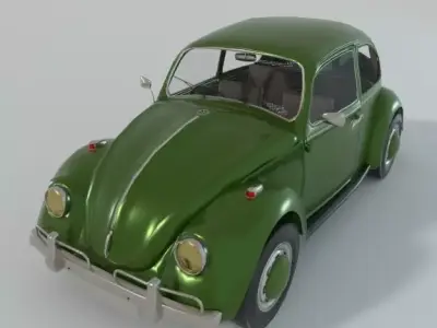Volkswagen Beetle Low-poly 3D model