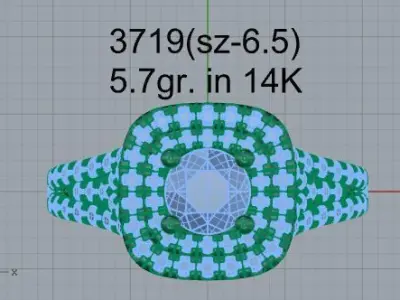 Square Halo Ring 3719 3D print model