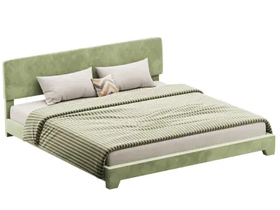 Einfach King Upholstered Platform Bed 3D model