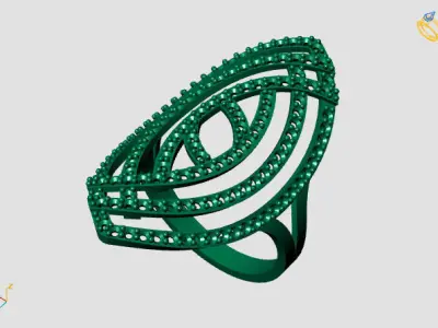 Vintage Womens Diamond Ring Women Rings 3dmodels 3D print model 3D print model 13