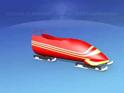 Bobsled sled Low-poly 3D model
