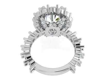 Round Halo Ring 3587 3D print model