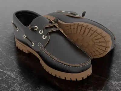 CLASSIC MAN SHOES 3D - BLACK - BROWN Low-poly 3D model