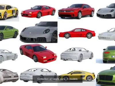 Collection of sports cars 3D Model Pack by 3dscars