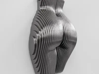 Figurine in the shape of a body made of metal plates 2 versions 3D model