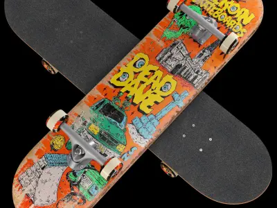 Skateboard set 002 3D model