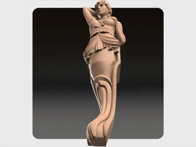 Carved decor ornament for cnc 02 3D model