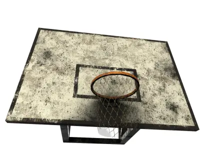 Dirty basketball hoop Low-poly 3D model