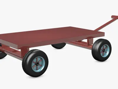 Childish Wagon Low-poly 3D model