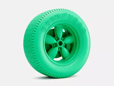 15x8 Daisy Wheel Goodyear Blue Streak 600 Tire 3D print model
