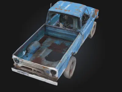 Blue Vintage Truck  Classic Charm on Four Wheels 3D model