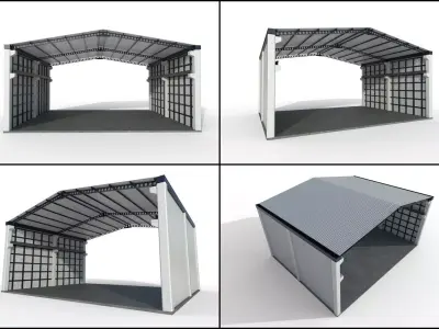 Hangar M02 Low-poly 3D model