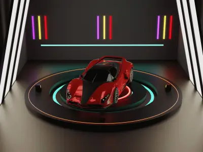 Garage Car Selection Low-poly 3D model