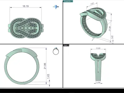 Twisted Elegance Ring Free 3D print model