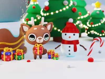 Cute Snow Globe 3D model