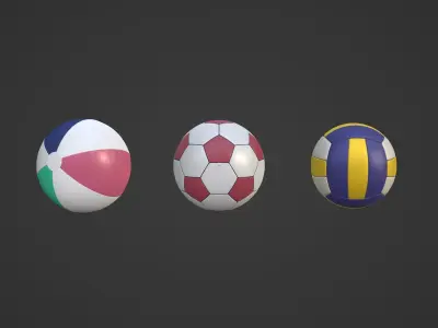 Balls Pack Low-poly 3D model