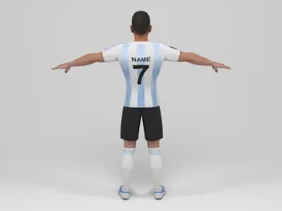 Argentinian Footballer Low-poly 3D model