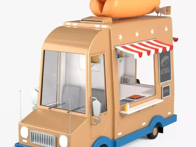 Hot Dog Truck 3D model