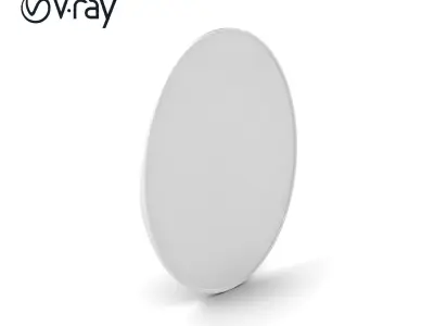 Oval Bathroom Mirror Frameless Design model pack Low-poly 3D model
