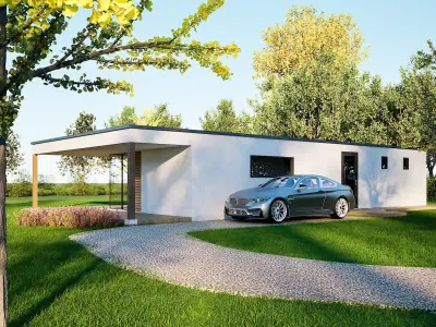 Modern Villa 3D Model White House IFC SKP OBJ FBX GLB 3D model