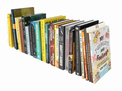 Books for interior decoration 01 3D model