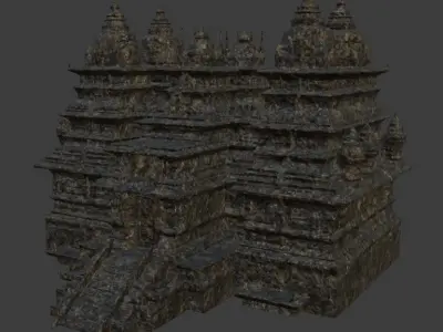 Old Hindu Temple 3D Model Pack  Stylized Realism Low-poly 3D model