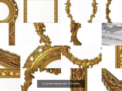 5 carved frames set 3D Model Pack 4
