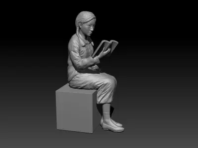Korean schoolgirl in the 1960s Free 3D print model