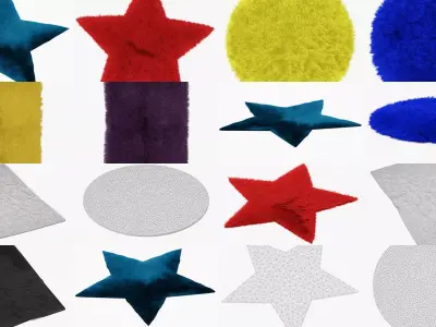 Collection carpets with wool 6 pieces