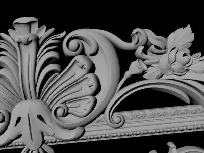 carved frame for mirror 3D model 2
