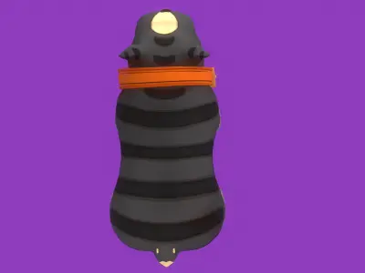 Stylized Striped Grey English Bulldog for Games and Animation Low-poly 3D model