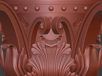 Baroque Pillar Free 3D model