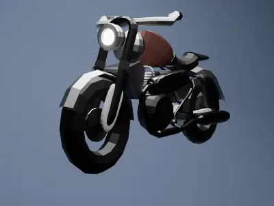 3d model of a low poly motorcycle 3D model